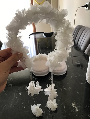 Beden beyaz Renk Lohusa taç ve terliği
