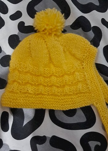 Sarı Örgü Çocuk Bere - Görsel 2