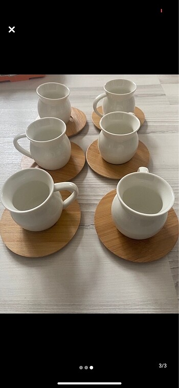 Bambu tabaklı kahve fincanı takımı