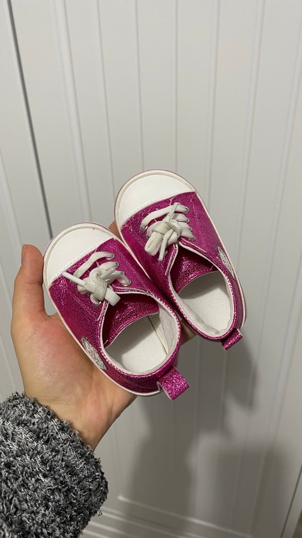 Parlak Pembe Kız Bebek İlk Adım Ayakkabısı - Görsel 2