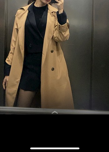 Stradivarius Düğmeli Kadın camel Trençkot - Görsel 4