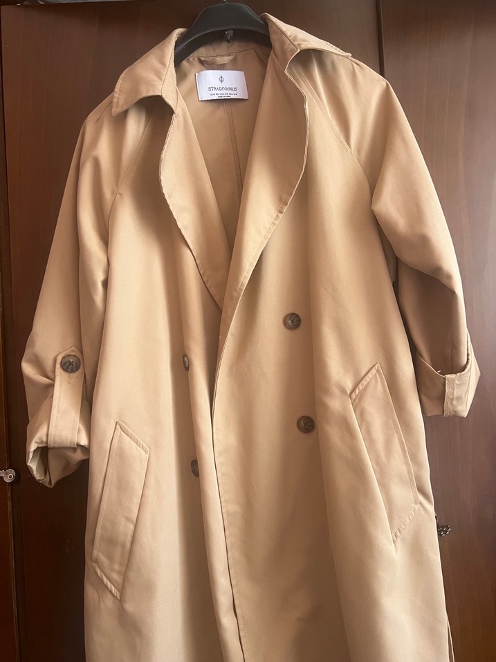 Stradivarius Düğmeli Kadın camel Trençkot - Görsel 2