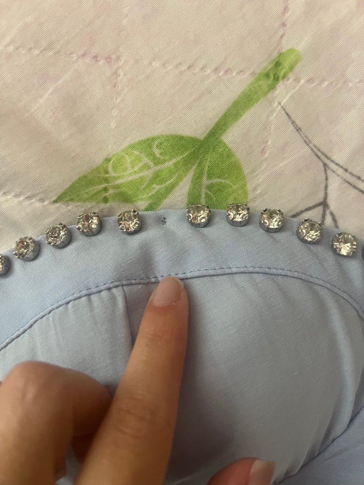 Mavi taşlı Straplez Bustiyer - Görsel 5