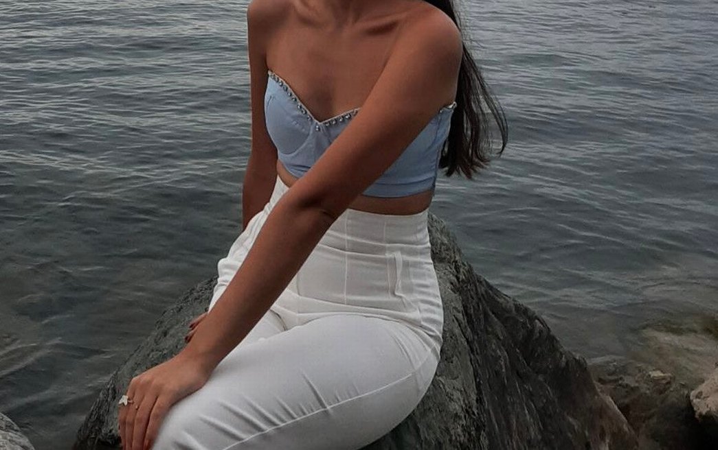 Mavi taşlı Straplez Bustiyer - Görsel 3