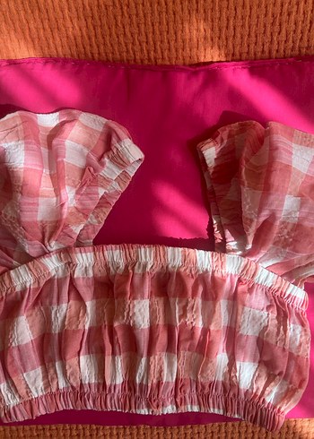 Pembe Kareli Bluz - Görsel 5