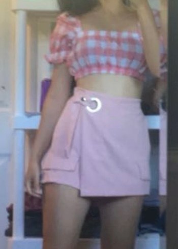 Pembe Kareli Bluz - Görsel 2