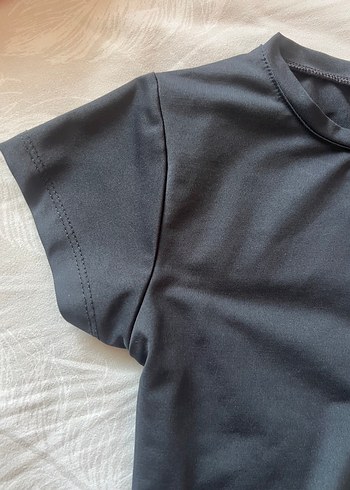 Bershka Madmext füme bisiklet yaka basic tshirt