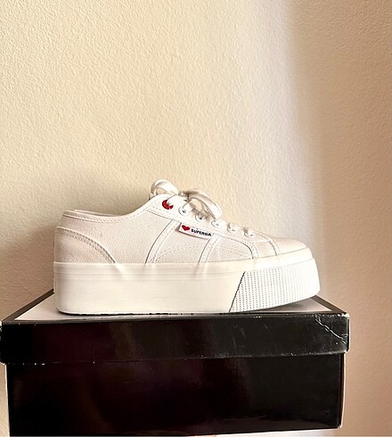 37 Beden Superga Plarform Beyaz Sneaker