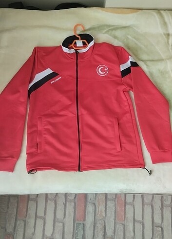 l Beden Kırmızı Spor Eşofman Üst