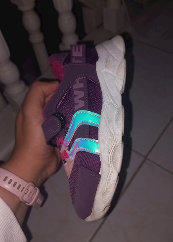 Kız Çocuk Mor Bağcıksız Bağlamalı Spor Ayakkabı - Görsel 2