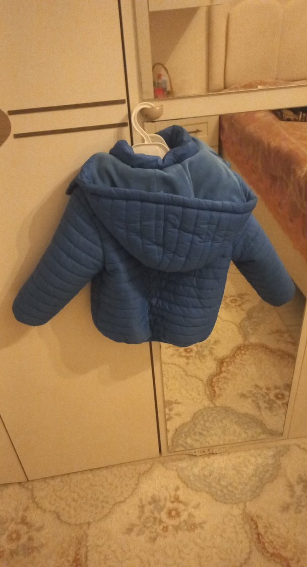 Düğmeli Mavi Erkek Çocuk Mont - Görsel 2