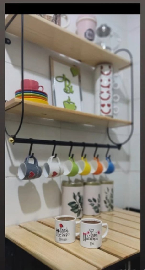 3'lü Set Duvara Monte Katlanabilir Raf - Görsel 3