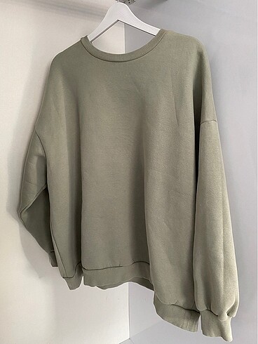 Defacto 3 iplik sweatshirt su yeşili