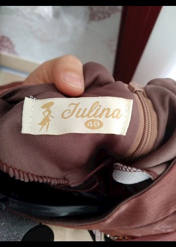 Uzun Kol İşlemeli Şık Abiye Elbise - Görsel 4