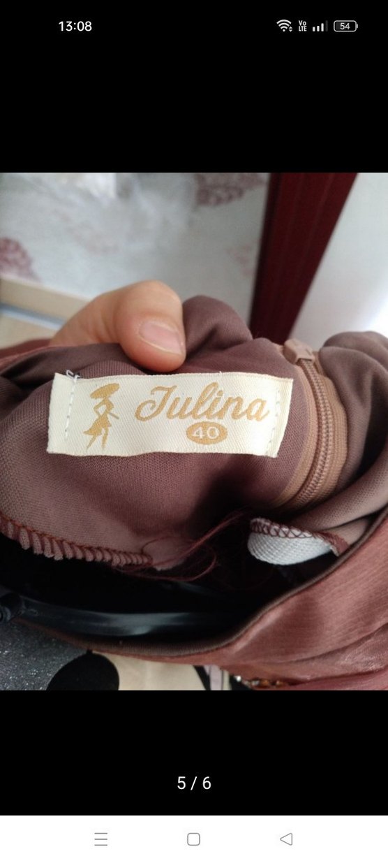 Uzun Kol İşlemeli Şık Abiye Elbise - Görsel 4