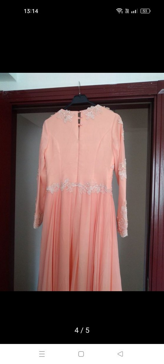 Dantel İşlemeli Uzun Kollu  Nişan Elbisesi - Görsel 3