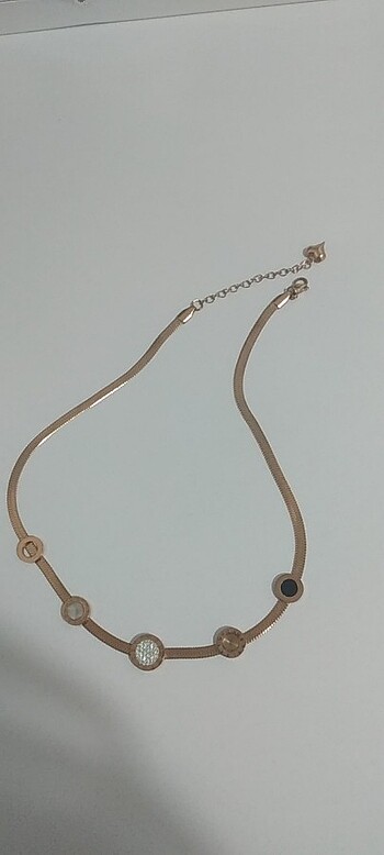 Accessorize Kararmaz çelik gold rose kolye