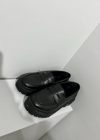 37 Beden siyah Renk Siyah Topuklu Kadın Loafer