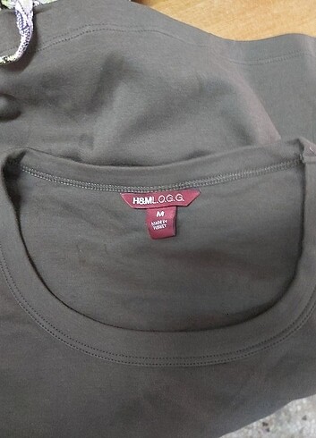 m Beden kahverengi Renk H&M Uzun Kollu T-shirt 