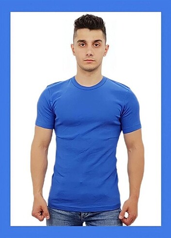 H&M Basic T-shirt Mavi 