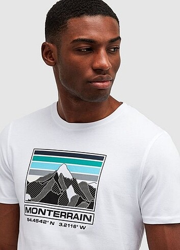 l Beden beyaz Renk Monterrain Geo T-shirt 