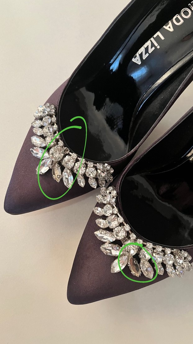 Kristal taşlı topuklu ayakkabı - Görsel 3