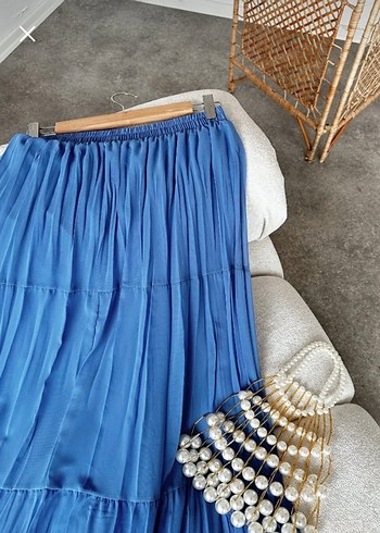 Mavi Piliseli Uzun Etek - Görsel 2
