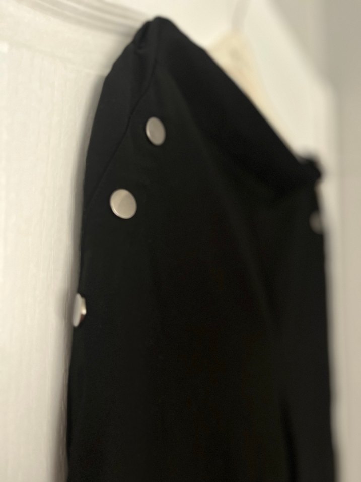 Düğmeli Siyah Kadın Kumaş Pantolon - Görsel 2