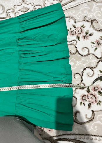 Yeşil Uzun Kollu Fırfırlı Bohem Elbise - Görsel 5