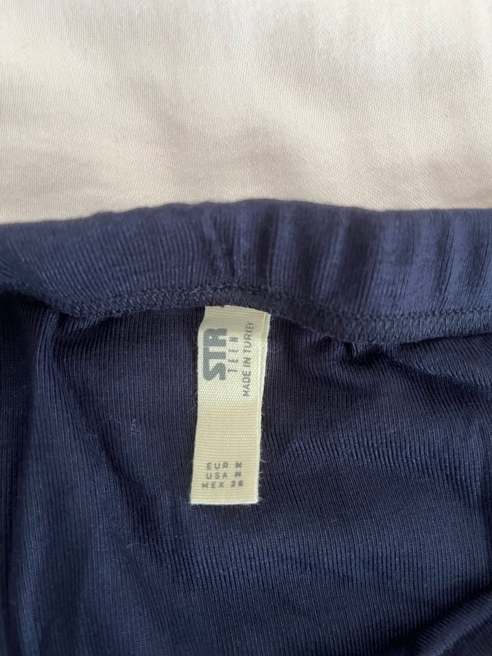 Lacivert Uzun Keten Salaş Etek - Görsel 2