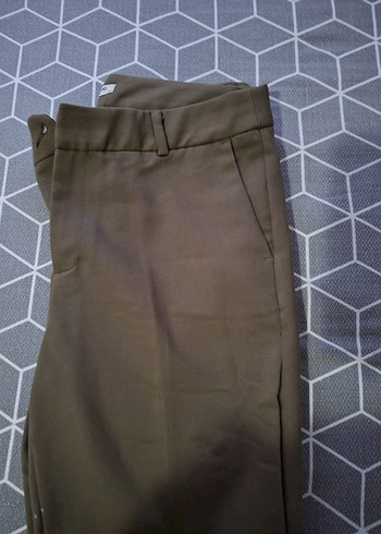 Kadın Haki Midi Kumaş Pantolon - Görsel 2