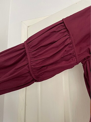 l Beden bordo Renk Elbise
