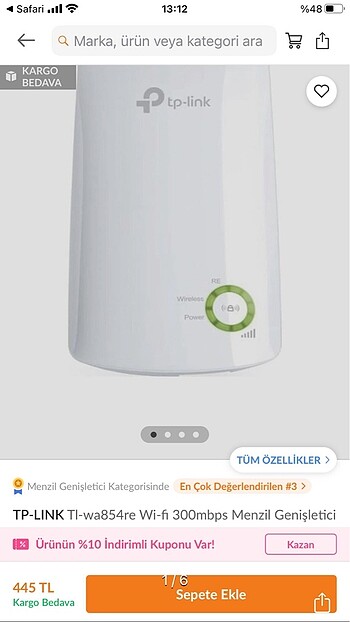 Tp Link Range Extender TL-WA854RE WİFİ