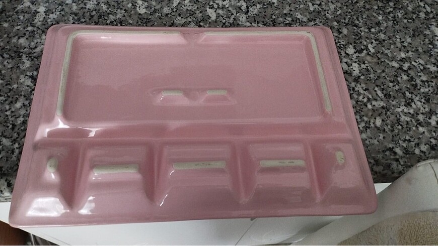  Beden pembe Renk Seramik 6 Bölmeli Kahvaltı Tabağı