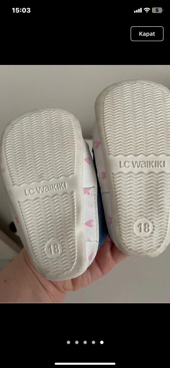 Kız Bebek İlk Adım Kot Ayakkabı Fiyonk Detaylı - Görsel 4