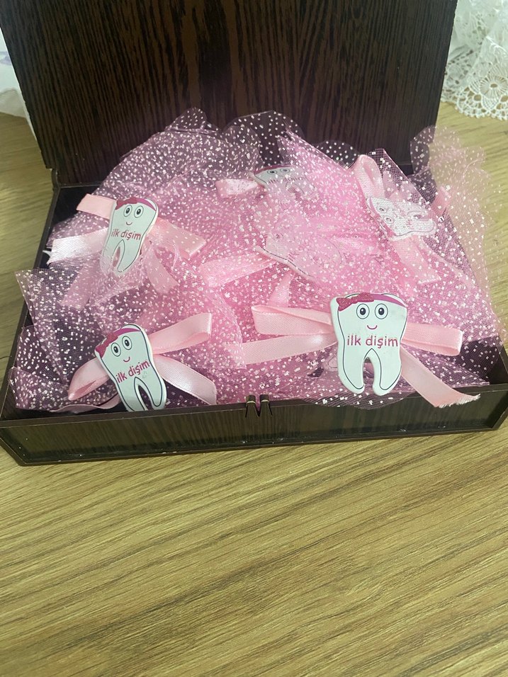 Pembe  İlk Dişim magnet 20 adet - Görsel 2