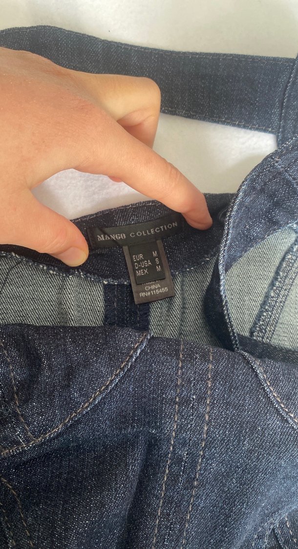 Koyu Lacivert Denim Midi kot Elbise - Görsel 4