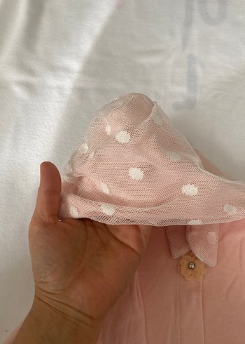 Kız Çocuk Pembe Kapüşonlu Düğmeli Panço - Görsel 5