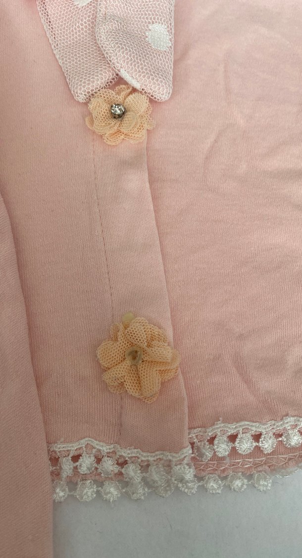 Kız Çocuk Pembe Kapüşonlu Düğmeli Panço - Görsel 3