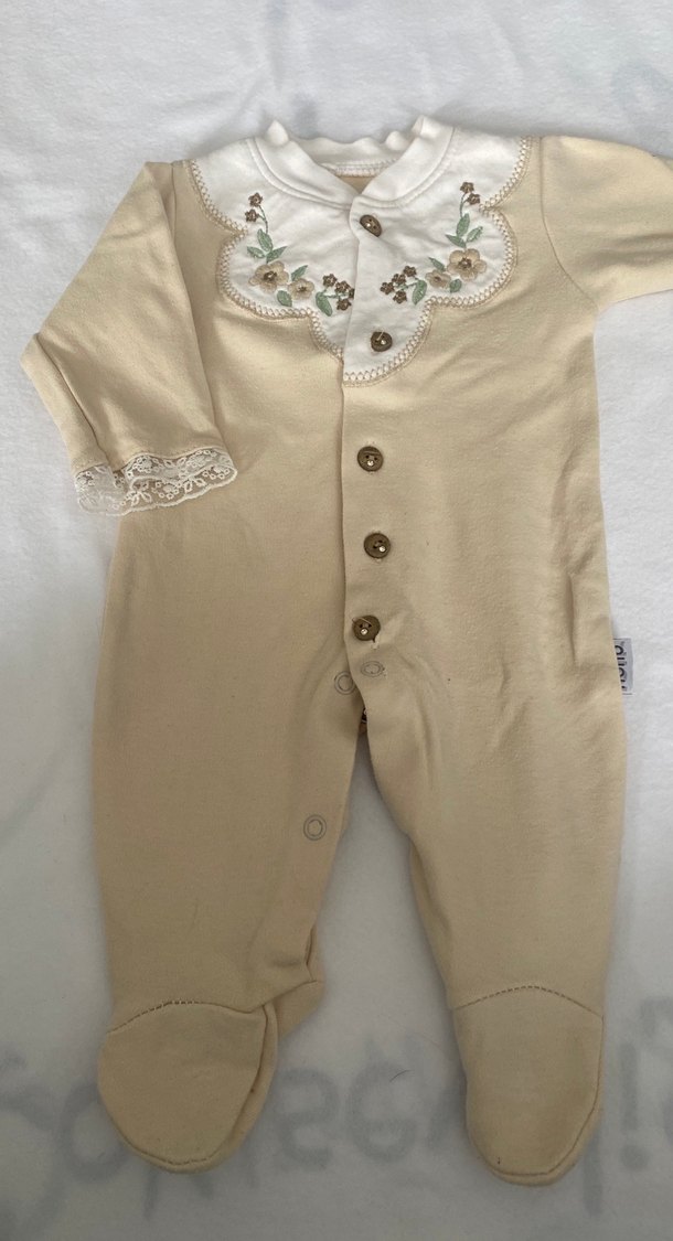 Düğmeli Nakışlı Bebek Kız Tulum - Görsel 2