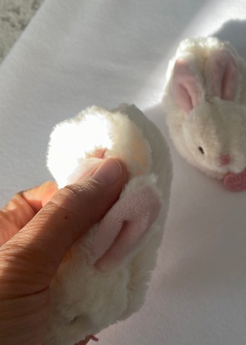 Kız Çocuk Beyaz Kürklü  çıngıraklı Tavşan patik - Görsel 5