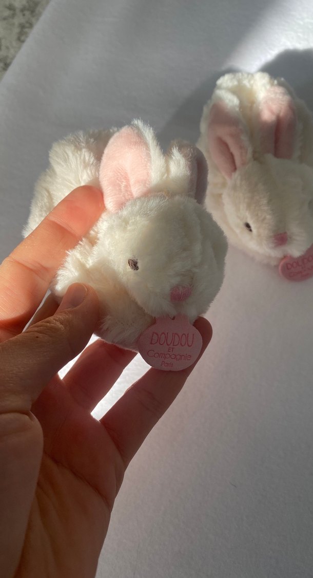 Kız Çocuk Beyaz Kürklü  çıngıraklı Tavşan patik - Görsel 4