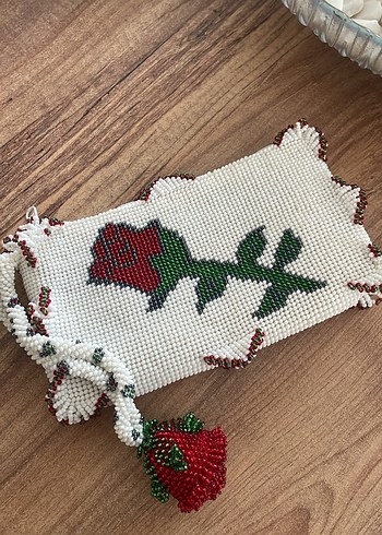 Boncuk İşlemeli Renkli Kelebekli Çanta - Görsel 8