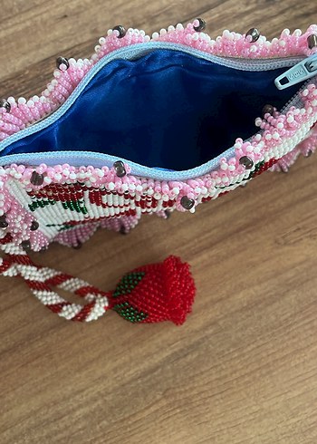 Boncuk İşlemeli Renkli Kelebekli Çanta - Görsel 11