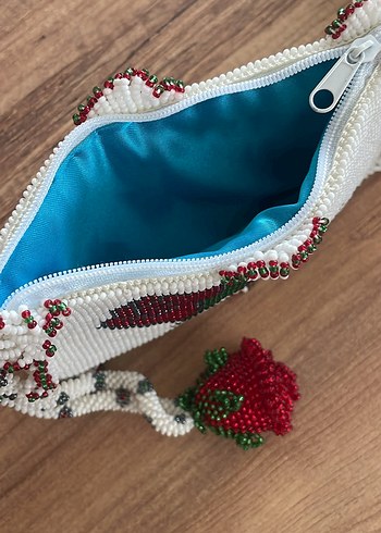 Boncuk İşlemeli Renkli Kelebekli Çanta - Görsel 9