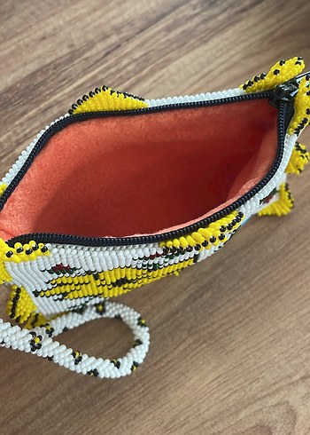 Boncuk İşlemeli Renkli Kelebekli Çanta - Görsel 6