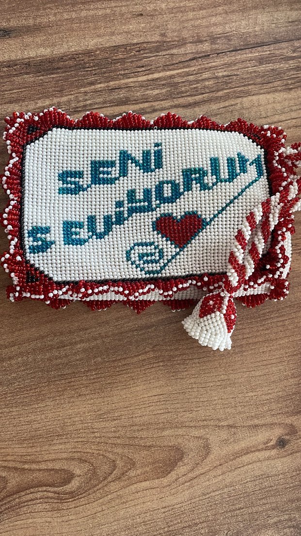 Boncuk İşlemeli Renkli Kelebekli Çanta - Görsel 3