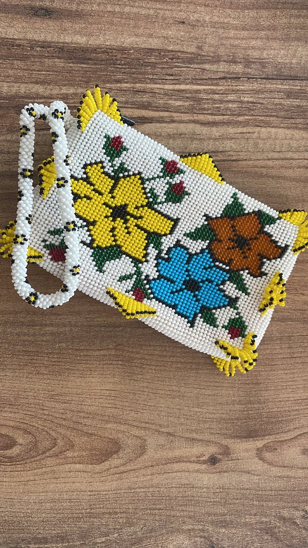 Boncuk İşlemeli Renkli Kelebekli Çanta - Görsel 5