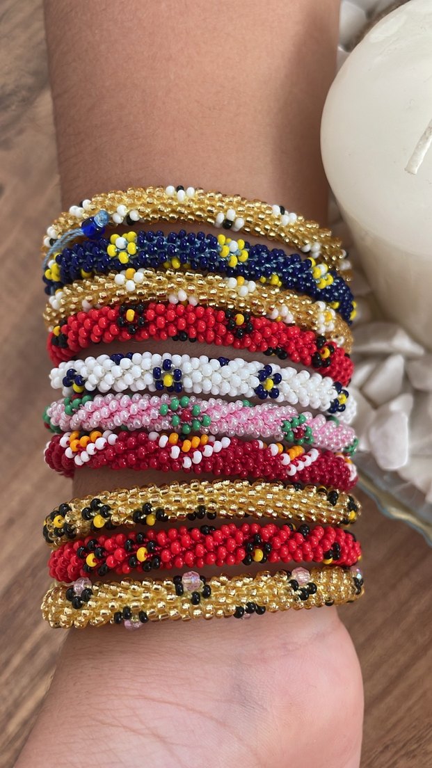 Renkli Boncuklu Bohem Yılan Desenli Bileklik - Görsel 5