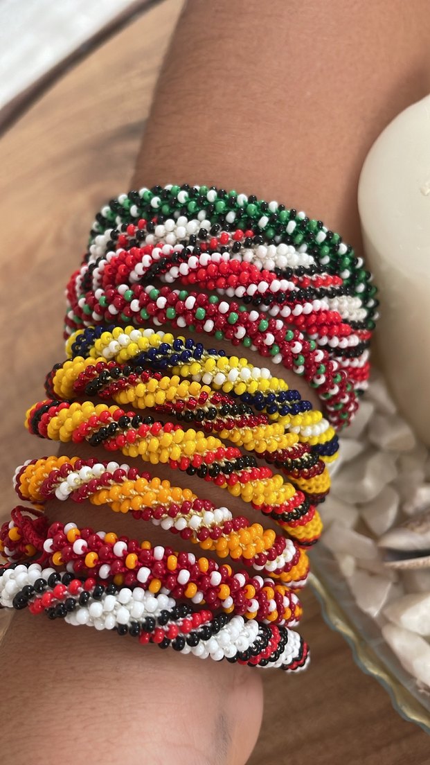 Renkli Boncuklu Bohem Yılan Desenli Bileklik - Görsel 3